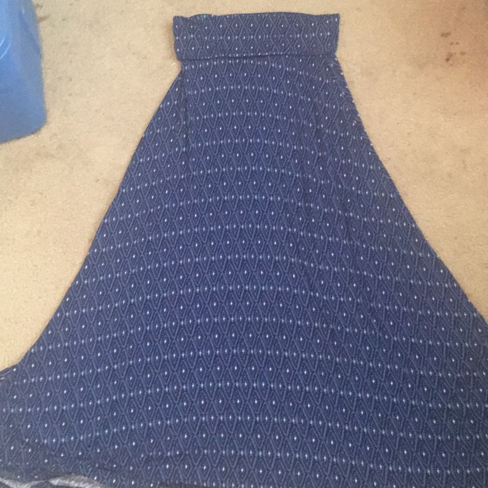 A soft, long skirt with a fold over waistband